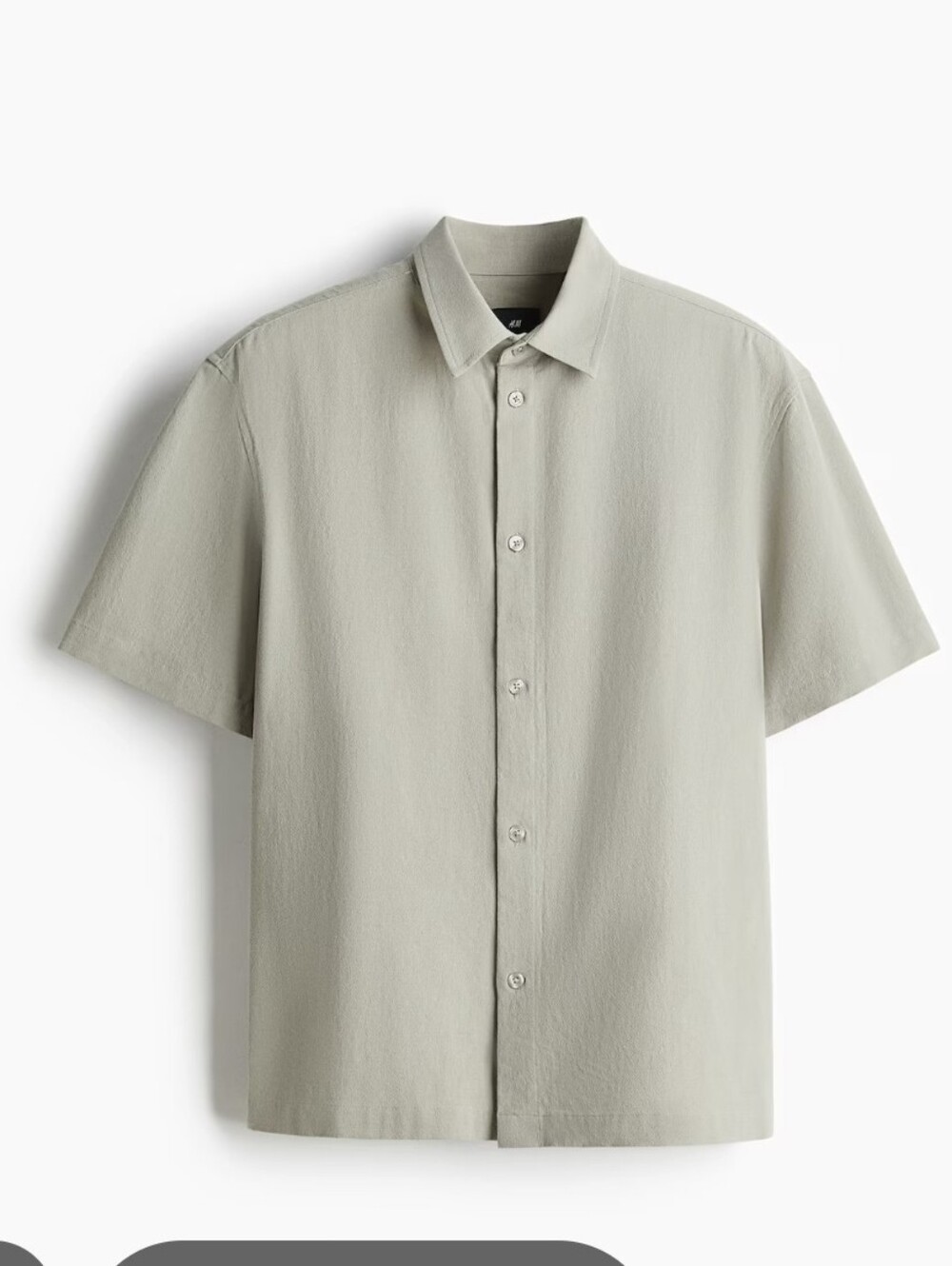 H&M Sage Green Button Down Short Sleeve Shirt